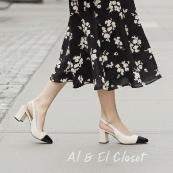 Veronica Beard Shoes - Veronica Beard Cecile Slingback 60 Ivory Croc Black Cap Toe Heels 8.5 New In Box